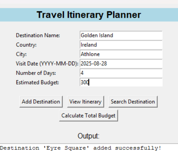 Project: itinerary-planner